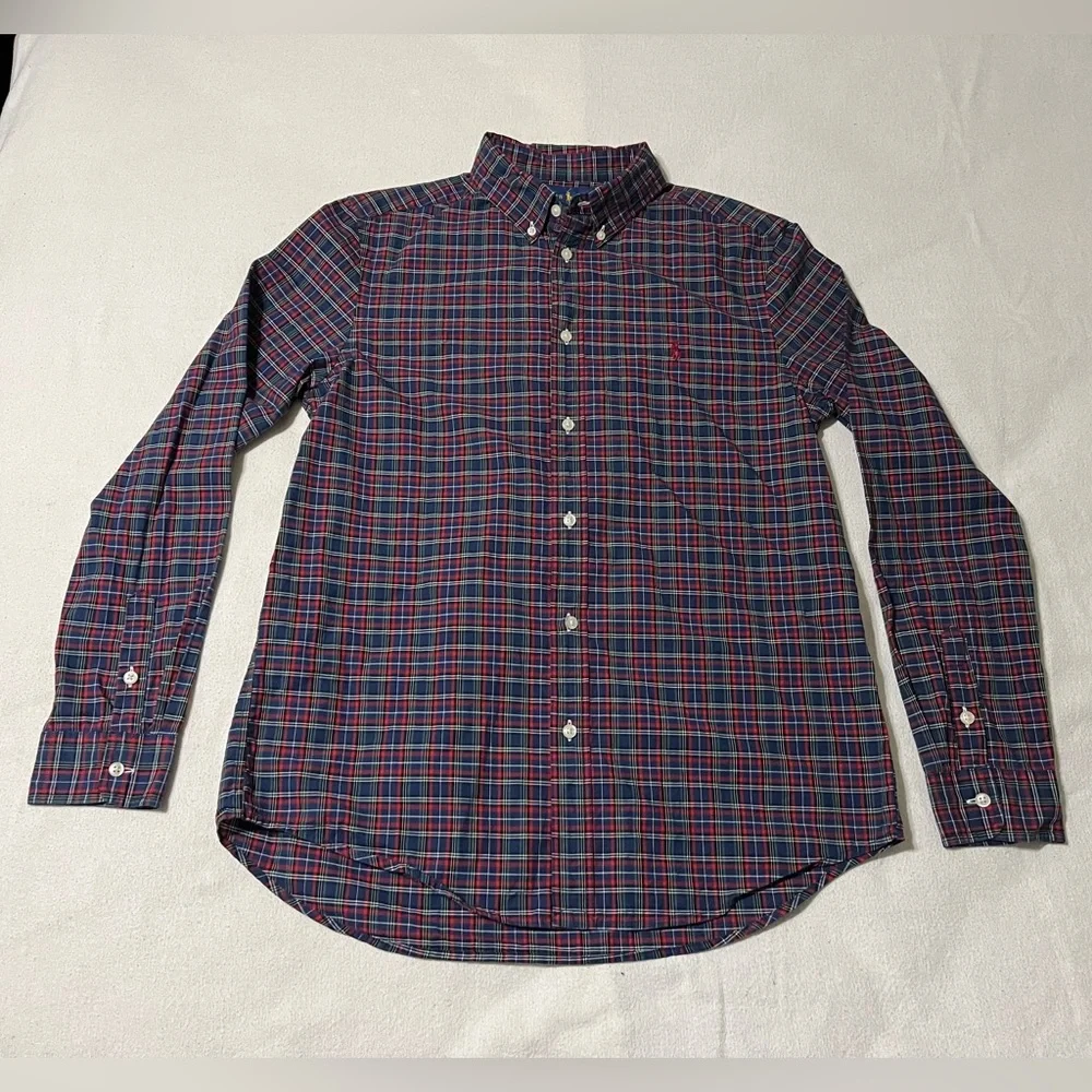Ralph Lauren‎ Boys Shirt Button Down Extra Large Long Sleeve Plaid - XL (18-20)
